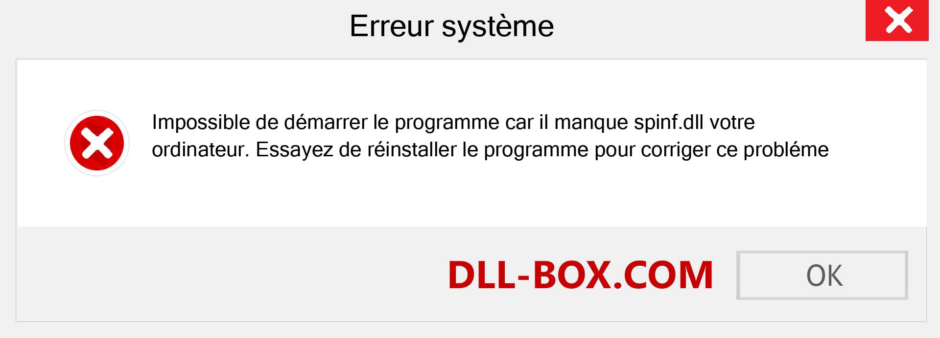 Le fichier spinf.dll est manquant ?. Télécharger pour Windows 7, 8, 10 - Correction de l'erreur manquante spinf dll sur Windows, photos, images