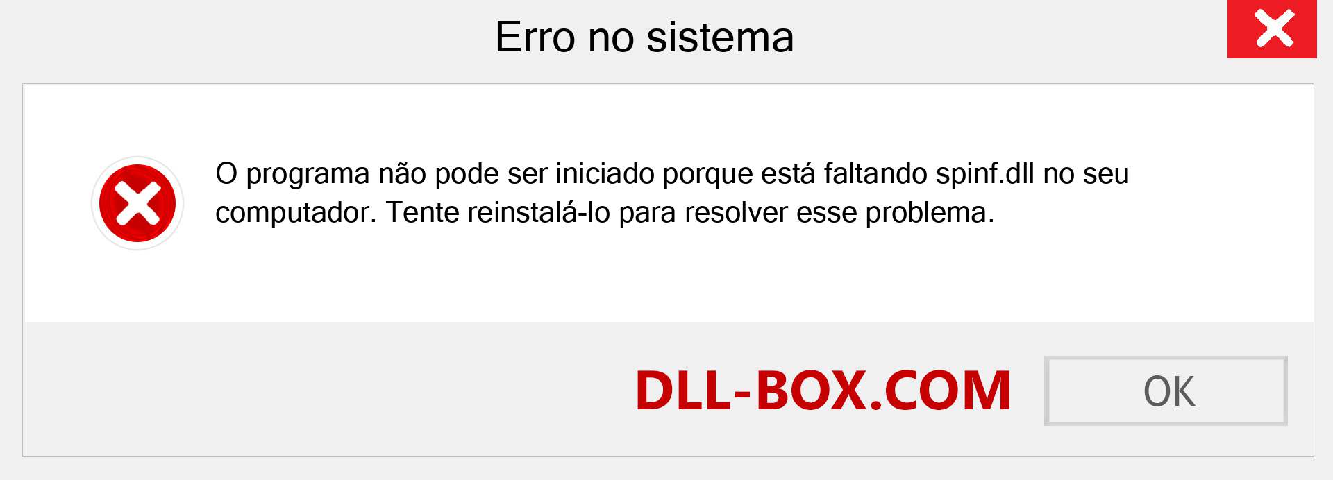 Arquivo spinf.dll ausente ?. Download para Windows 7, 8, 10 - Correção de erro ausente spinf dll no Windows, fotos, imagens